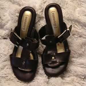 Eurostep Vintage Sandals in Dark Brown Leather